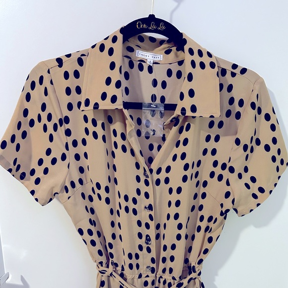 Emory Park Short Sleeve Button Down Belted Tie Waist Jumpsuit - Picture 5 of 5